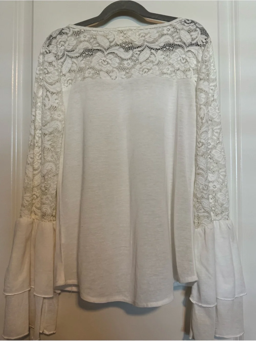Joyfolie Mia Joy white lace Bowery top, Size 14